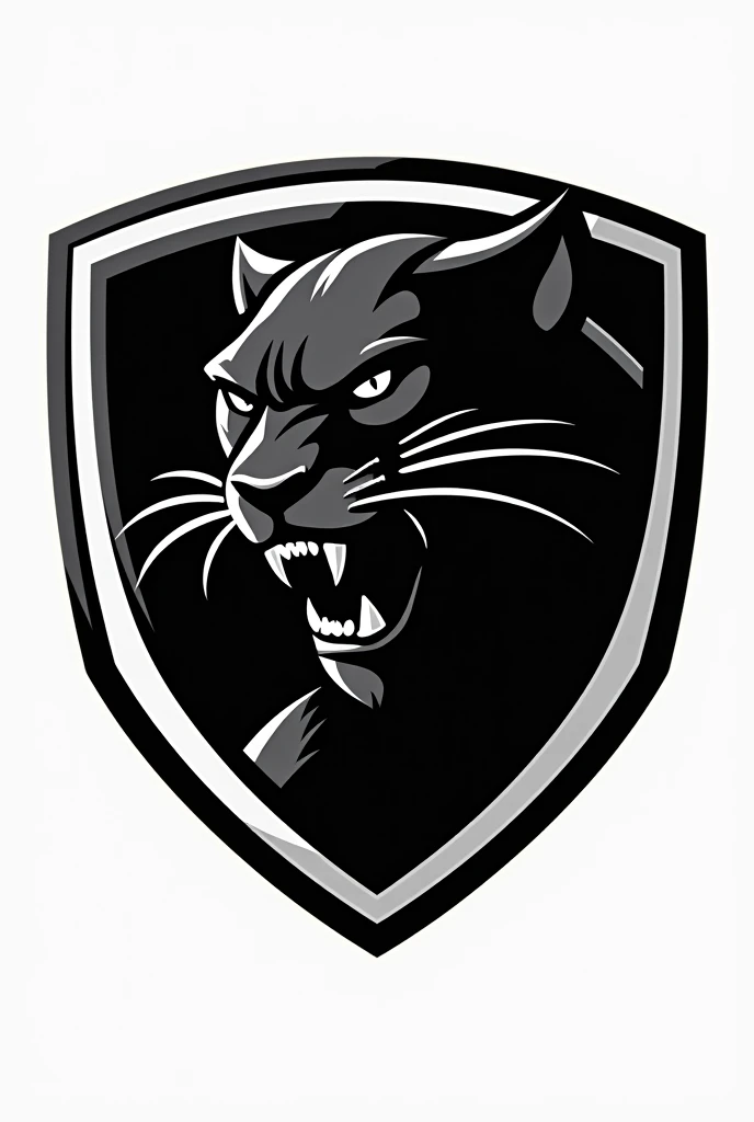 CREATE A BLACK AND WHITE BLACK PANTHERS NAME FOOTBALL SHIELD