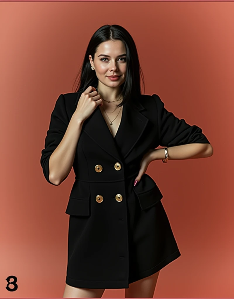 RAW photo, best quality, masterpiece, photorealistic, Polish girl, 20 years old, black hair, Light grey eyes, short bob cut, hair in 7 thirds, hair over one ear, Symmetrical eyes, pale skin, Big Breasts, rip gloss, Gel Nails, Various poses, Accessories, various poses, smiles