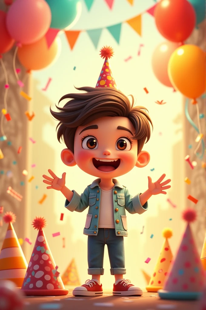 Create a birthday invitation, My name is Nicolas and I am