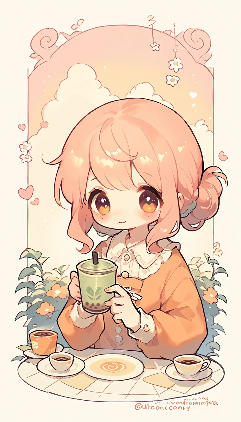 Afternoon Tea Cozy,Orange Pink ,There are no human characters,No people