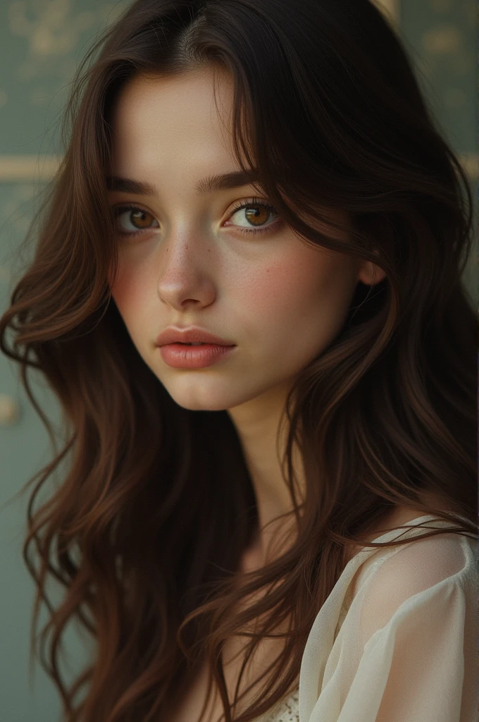 ((Best Quality)), ((masterpiece)), (detailed) Girl, long brown hair , Brown eyes