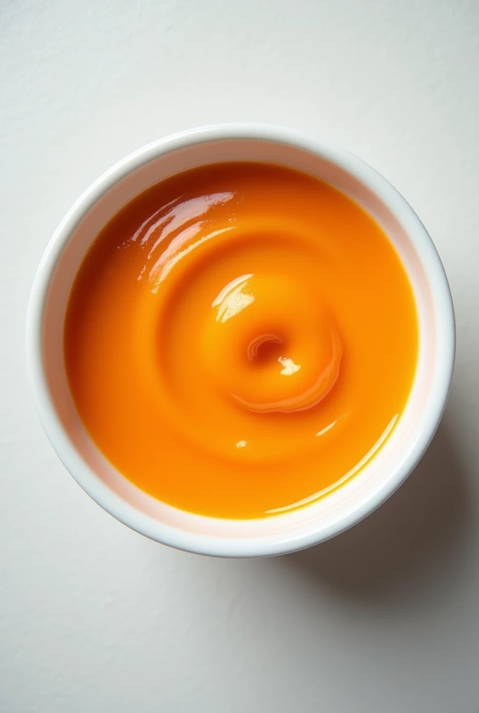 Carrot cream in an aesthetic porcelain dish taken from above for cooking ebook