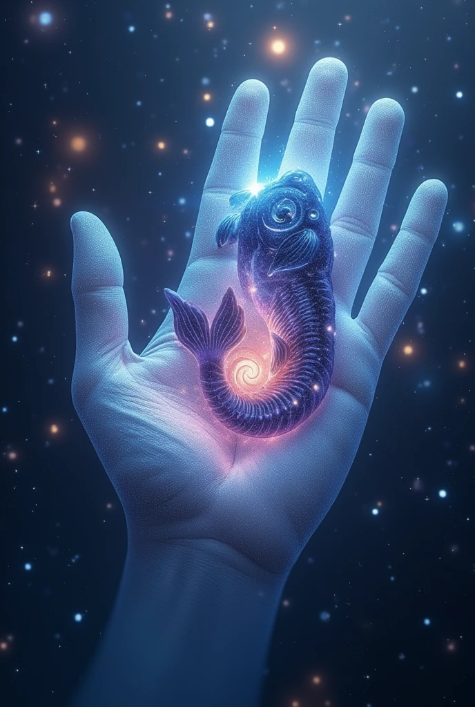 A ancient galaxie pisces in an hand of an cosmos
