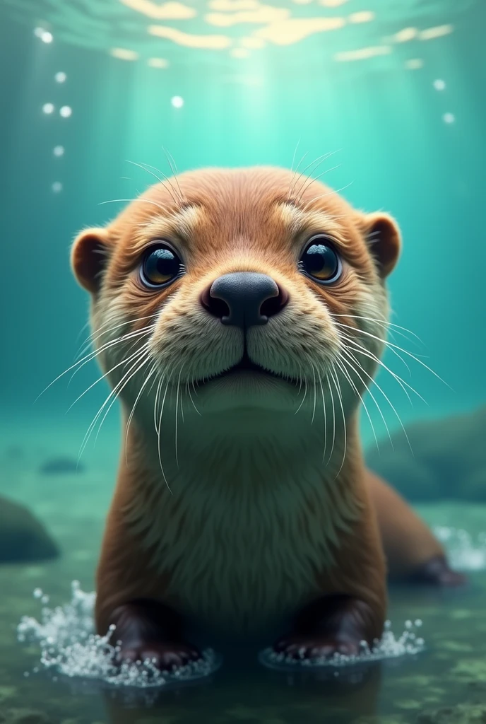 Sea otter looking at the camera