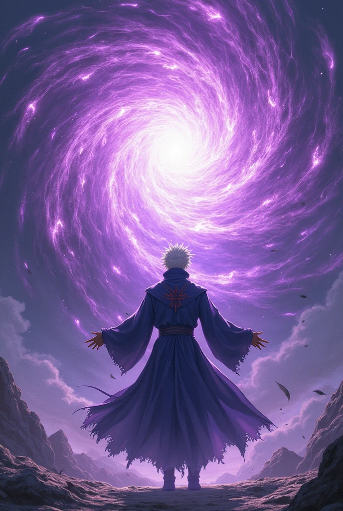 Gojo using the purple void against Sukuna with his dominance span