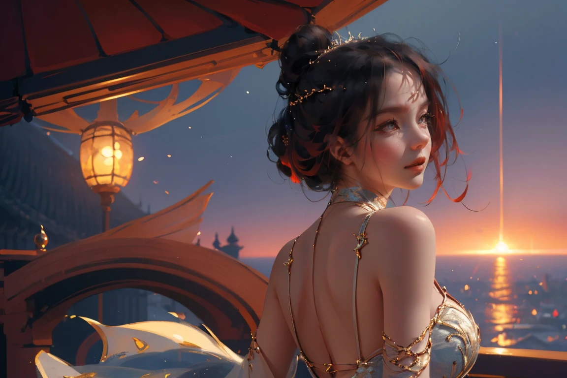 (practical, Photorealistic:1.37), (masterpiece, Highest quality:1.2), (Ultra-high resolution:1.2), (Original photo:1.2), (Clear focus:1.3), (Face Focus:1.2), (Very detailed CG ユニティ 8k 壁紙:1.2), (Beautiful Skin: 1.2), (Pale skin:1.3), (Super sharp focus: 1.5), (Super sharp focus:1.5), (Beautiful and clean face:1.3), (非常にDetailed Background, Detailed Background:1.3), Bokeh, Depth of written boundary, rest, Image of a Very Cute and Beautiful Japanese Woman, , business suit, (2:1.1), smileの少女の肖像画, Full body image, from the front, Symmetrical Configuration, (Studio Lighting:1.3), (Cinema Lighting:1.3), (Rear window lighting is backlit:1.3), (surface light:1.3), Light Enveloping Her Entire Body, Looking straight at you, Persistence, Sexy model posing, rest, (Chestnut Half-Hair:1.2), Light green eyes, Beautiful Eyes, Princess Eyes, Mahogany Hair, A single hair, bangs, slim, Abdominal muscles, (Huge breasts;1.35), (Willow West:1.15), (Details of a beautiful girl:1.4), (Elegant and gorgeous deep red lace silk red wedding dress:1.3), (BaliOcean view背景:1.2), (smile, happiness:1.3), ((Perfect female body)), (Upper body image:1.3), Encircling the head, Perfect Dramatic, Volumetric lighting, Professional majestic oil painting, Glowing Skin, CT Anatomy, Perfect Proportions, 8.Five Really Small, Face Focus, Ultra practical Photo, Extremely clear images, Ultra-high definition images, Bali, Ocean view, nature, External, ((walking beach:1.2,Midnight,moonlight,夜空にたくさんのstarが美しく輝いている, 長時間露光されたstar空に、Many circular orbits are visible in the image.,無数のstarが輝き、Shining with a fantastic light. star々is bright and vivid)),Vast landscape photography、The place is the sea、The season is winter、真Midnightです、(View from below with views of the sky and below)、There is a woman in a kimono。、Silhouette of a woman standing on the beach and looking up、(full moon:1.2)、(流れstar:0.9)、(star雲:1.3)、遠くのstar、The moon is reflected in the sea in the background like a mirror、Far Lighting Break Production Art、(Warm color Light Source:1.2)、(Firefly:1.2)、lamp shade、Blue and white、Intricate details、Volumetric lightingブレイク (masterpiece:1.2)、(Highest quality)、4K、Very detailed、(Practice Structure:1.4)、Extremely detailed and colorful(Rainbow colors:1.2)、(Shining Lights、Atmospheric lighting)、dream-like、magic、(alone:1.2)