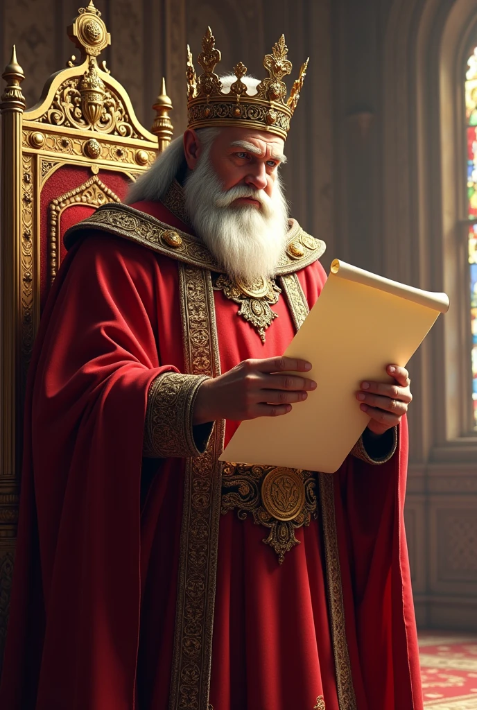 a king with a list