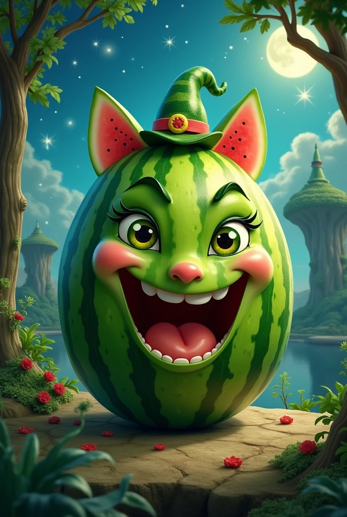 Peter Pan in the shape of a watermelon 