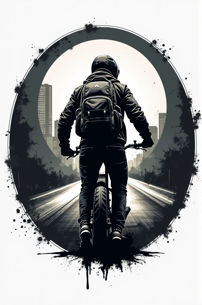 Circle logo with the words urban backpacker motorcycle biker