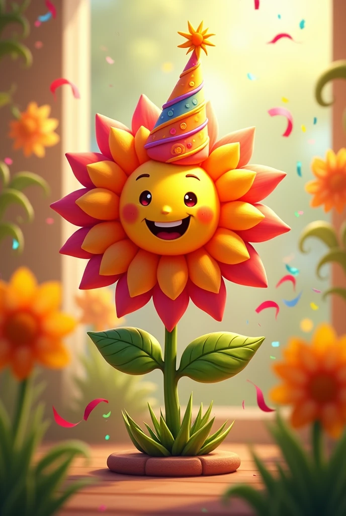 Create a photo of usual floweron
celebrating birthday