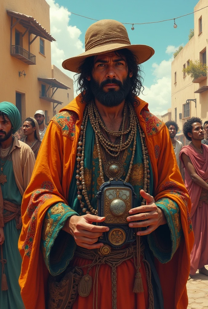 A group of gypsies, led by Melquiades, arrives in Macondo with unknown inventions, like magnets. These objects, that seem magical, They amaze the villagers and mark the beginning of the village's contact with the outside world..