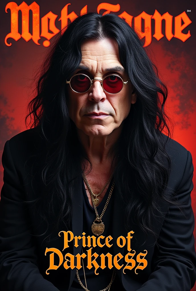 A realistic magazine cover of Ozzy Osbourne with the Title words "Prince Of Darkness"