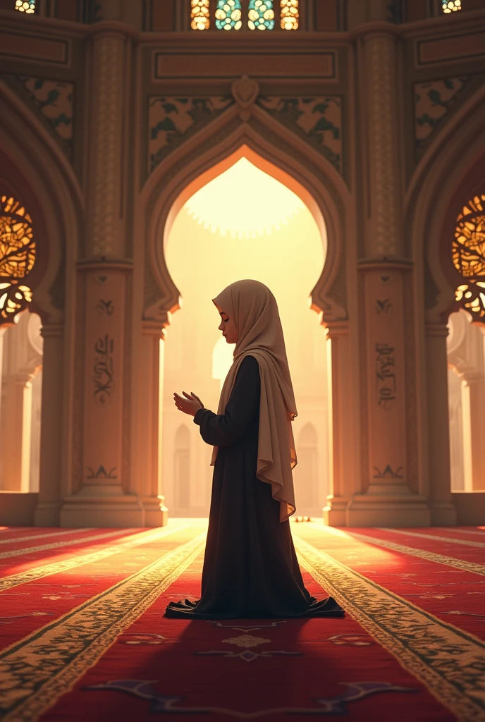 Muslim girl in masjid