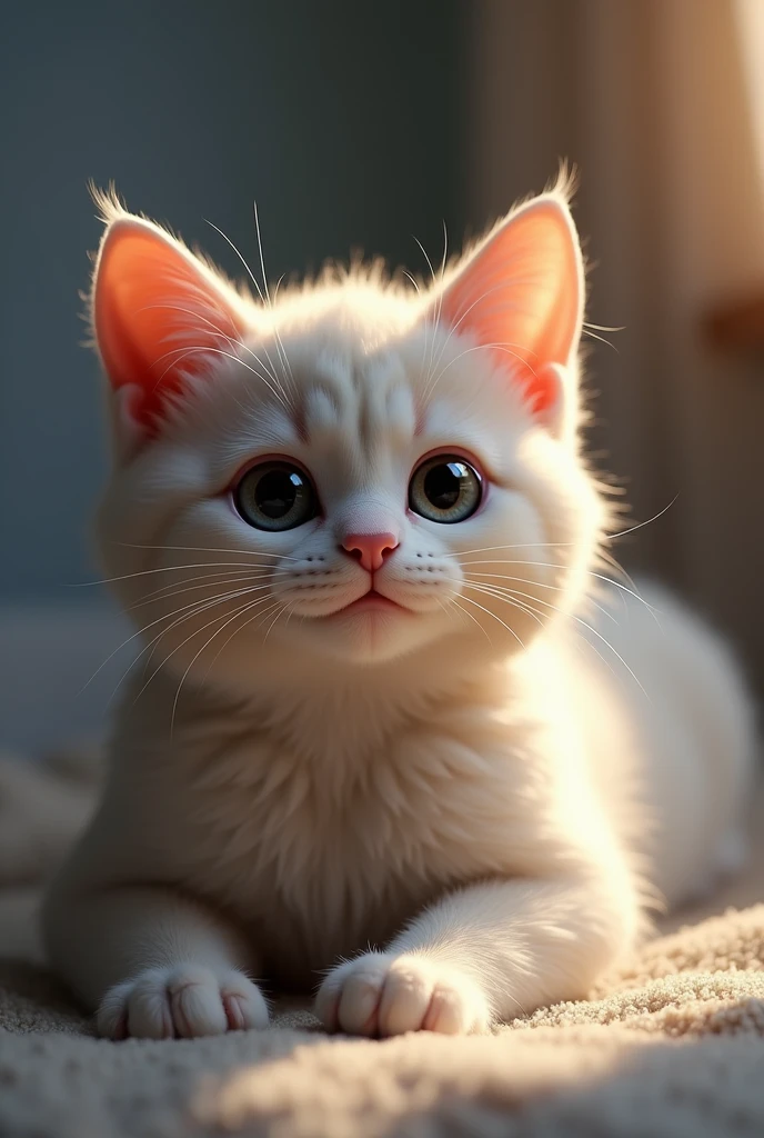 A photo of a realistic cat with text that says "good night tilin"