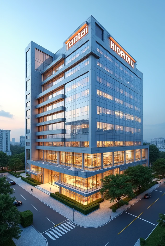 Make an 3d exterior of my hospital