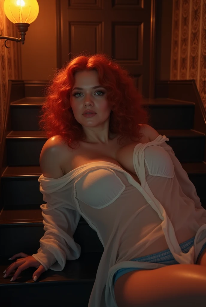 2. Alien Laboratory:
Cinematographic still, natural lighting, bright lighting, fine-art photograph that captures a naked 20-year-old ginger-haired girl (slave girl) with curly hair (curls orange-girl), (freckles), bright blue eyes, soft makeup, and bold pink puffy lips. She has very pale skin (porcelain skin), large breasts, and slightly plump yet toned thighs.
Naked, wearing a gold wide-chain, bracelets, and high-heels.
Trapped in a sterile, high-tech alien laboratory, surrounded by strange, pulsating machinery and translucent containment pods with other captured beings. She searches for clues amidst the cold, clinical environment and the eerie, glowing alien technology.
Sad atmosphere, oppressive atmosphere, (backlighting), (depressive colors), faded film, desaturated colors, 35mm photo, grainy, vignette, vintage, Kodachrome, Lomography, stained, highly detailed, found footage, Horror movie effect. Strong shadows, vignette, high budget, bokeh, epic, Inspiration from poems of H.P. Lovecraft. Sci-fi elements, neon lighting accents, and holographic interfaces.