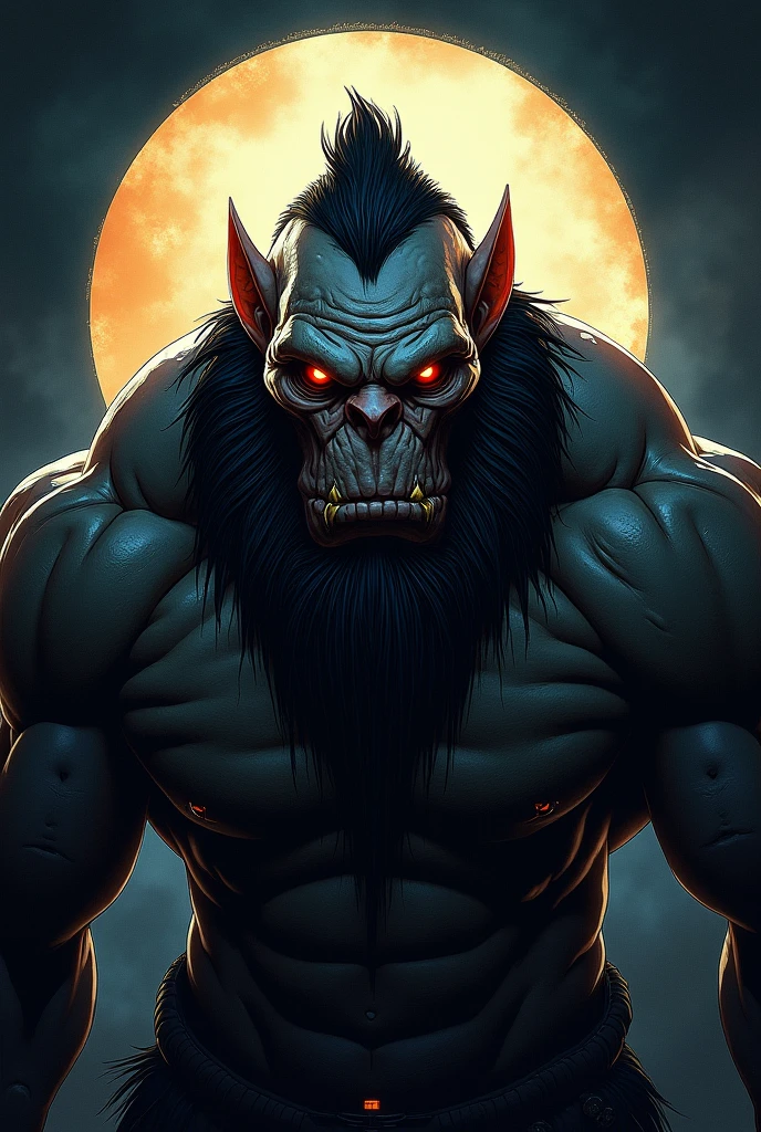 design circular, t-shirt design, orc 2D illustration, epic lighting, Realistic, cinematographic, dark background, colors, --v 5.1 --stylize 500 --ar 3:4