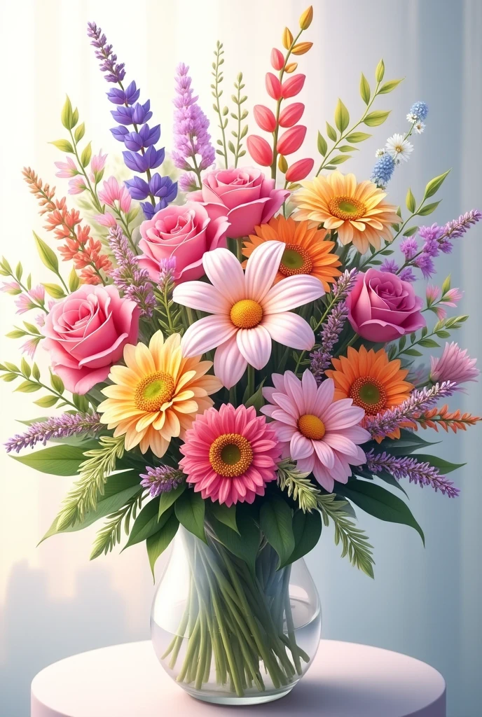 Draw me a bouquet of flowers 
