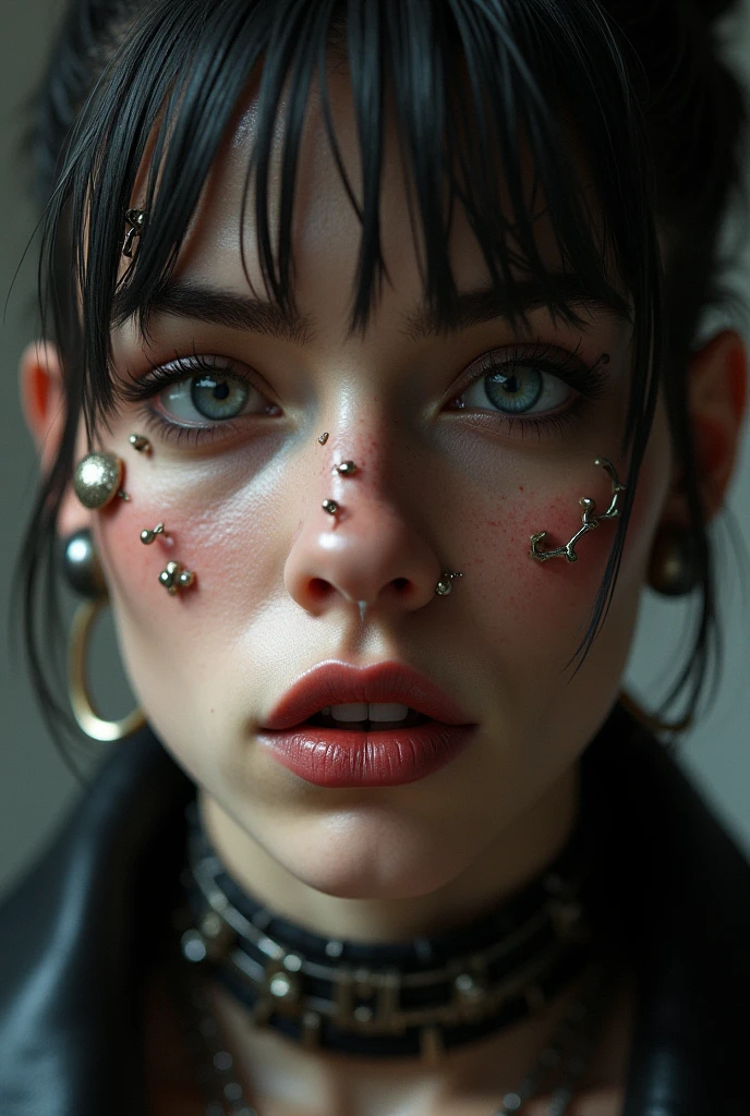 Rosto com piercing