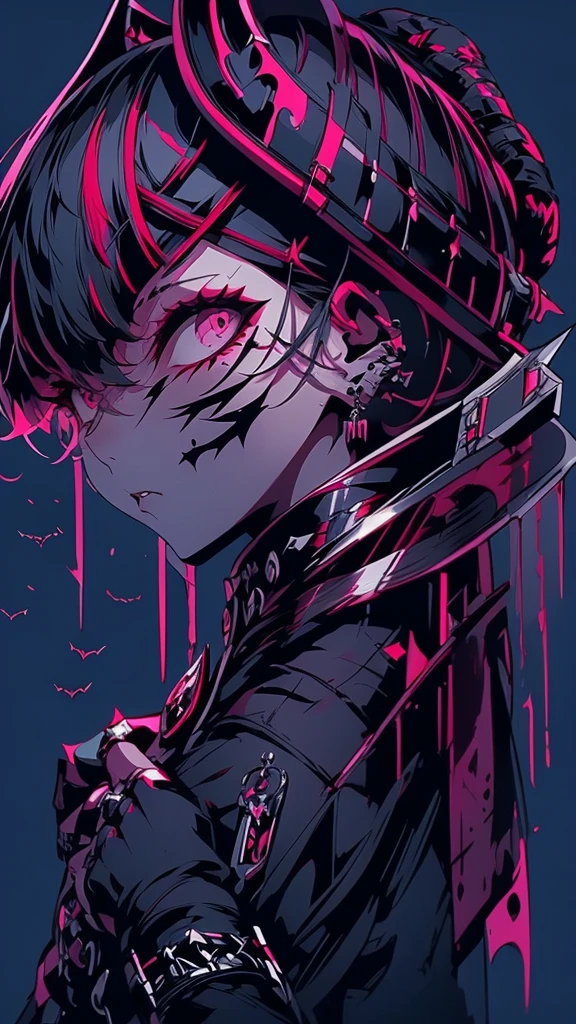A witch holding a knife with blood on her face is wearing a dark dress, Bloody + Concept Art, Jan J, Jan Born, by Han Gan, by Shimo, Kschaert Krentz Key Art Feminine, Very beautiful berserker woman, Kashert Kenz, persona 5 art style wlop, By Yoshihiko Wada, no more heroes Concept Art