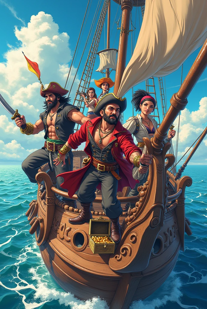 Draw some pirates in anime version 