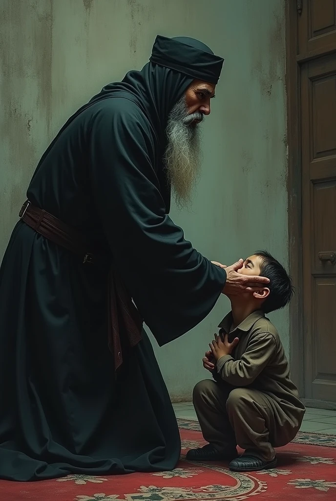 An islamic priest misuse. A mom and a Boy