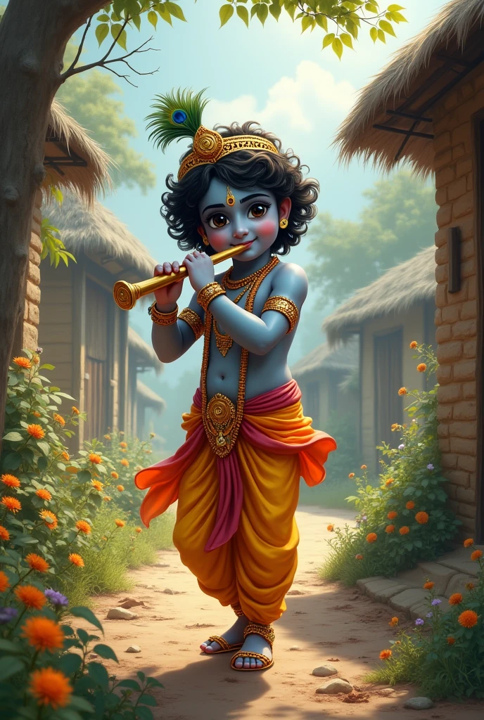 Big and cute Krishna ji images in Vrindavan at village