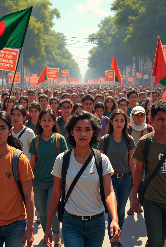 Bangladeshi students are protesting on the road against police of Bangladesh 