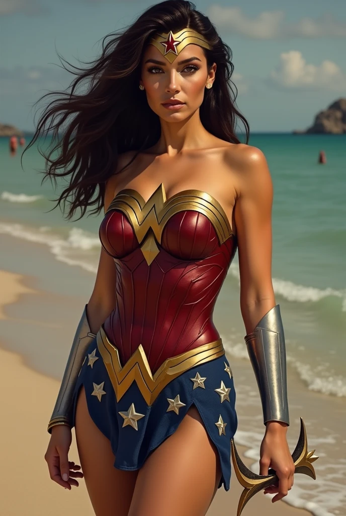 Make a picture of Wonder Woman naked