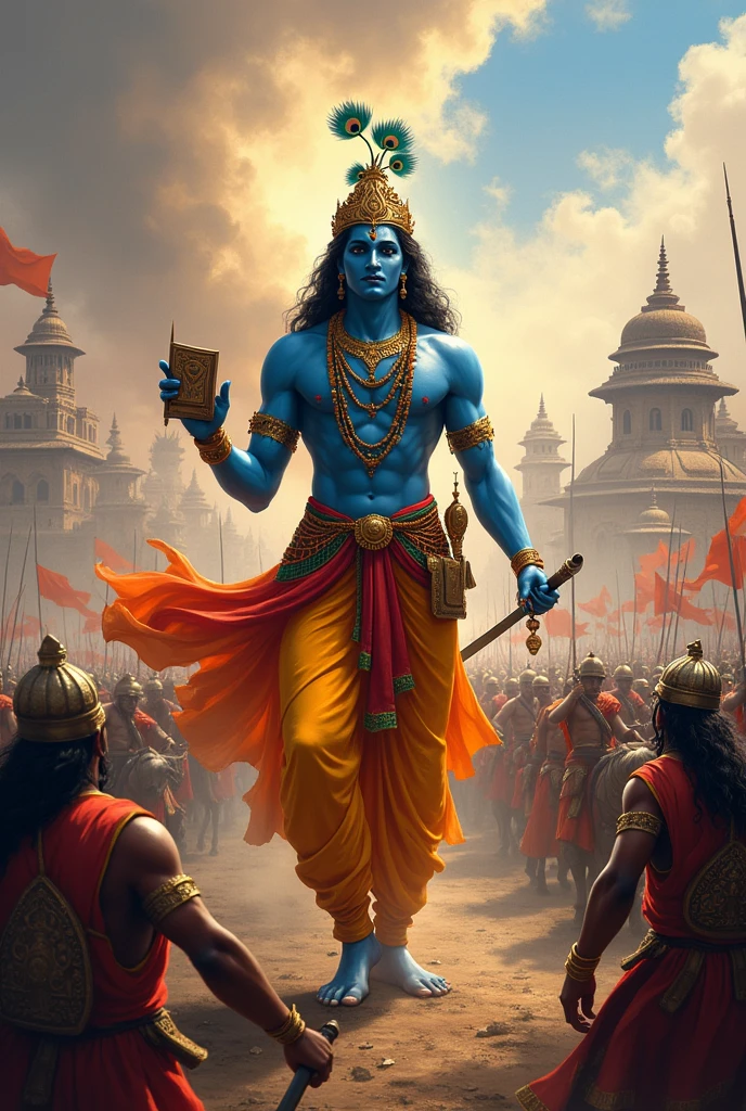 Lord krishna in battlefield