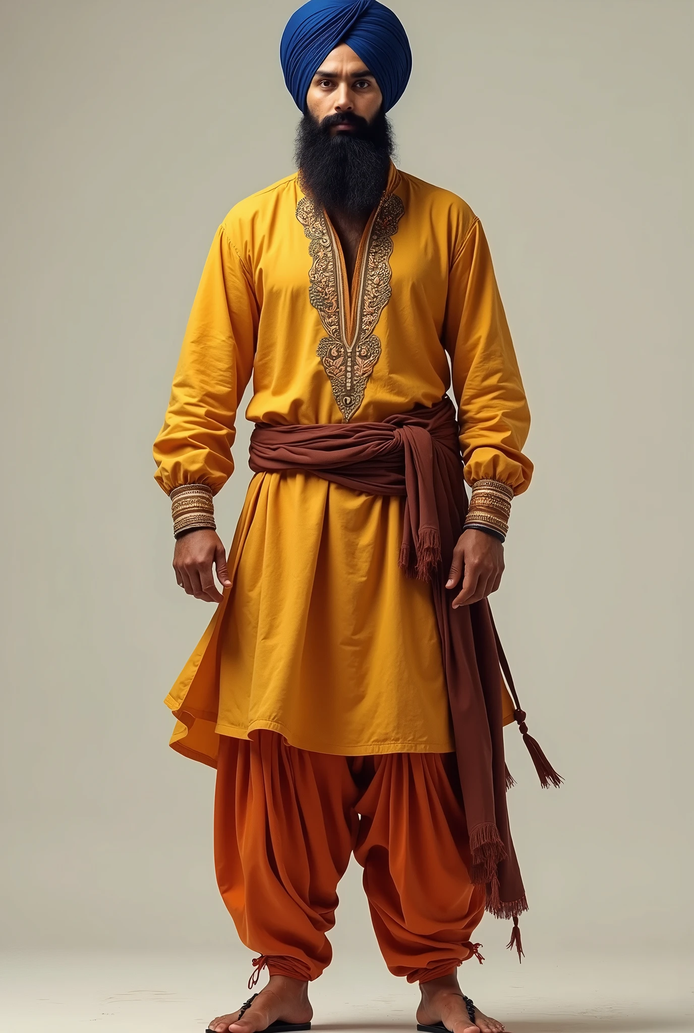 A punjabi Sikh men wear salwar kurta