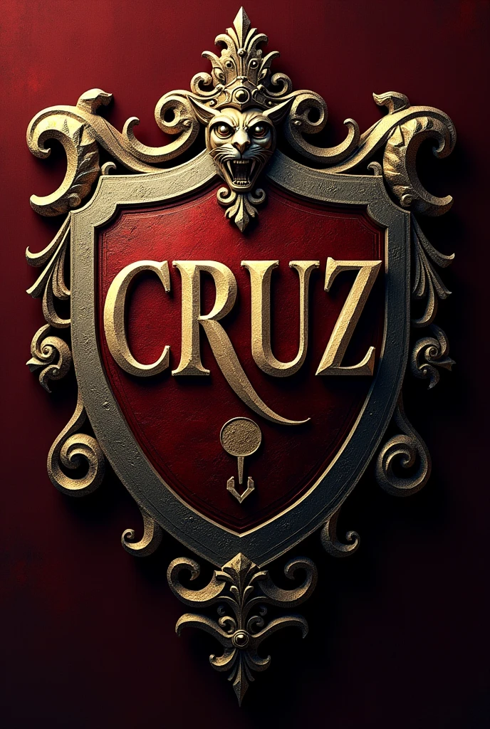 Make a shield emblem with the letters Cruz 