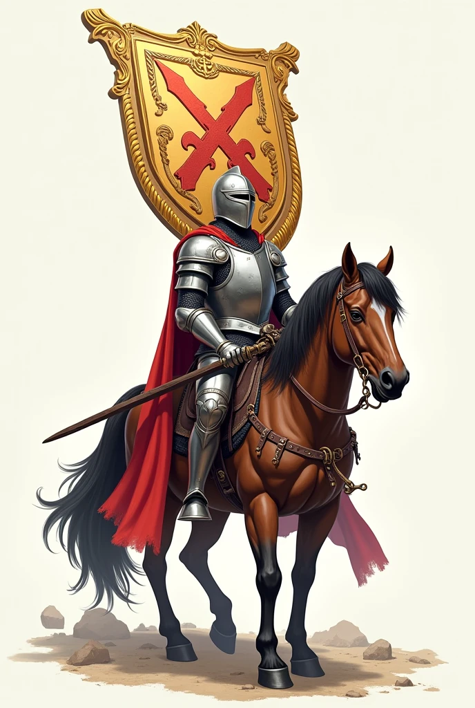 A knight rpg class symbol on top of a strong horse
