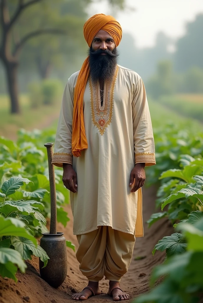 A Sikh men wear kurta pajama in farmer