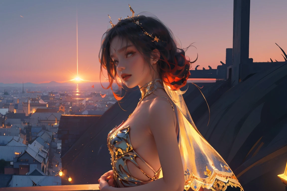 (practical, Photorealistic:1.37), (masterpiece, Highest quality:1.2), (Ultra-high resolution:1.2), (Original photo:1.2), (Clear focus:1.3), (Face Focus:1.2), (Highly detailed CG Unity 8k wallpaper:1.2), (Beautiful Skin: 1.2), (Pale skin:1.3), (Super sharp focus: 1.5), (Super sharp focus:1.5), (Beautiful and clean face:1.3), (非常にDetailed Background, Detailed Background:1.3), Bokeh, Depth of written boundary, rest, Image of a Very Cute and Beautiful Japanese Woman, , business suit, (2:1.1), smileの少女の肖像画, Full body image, from the front, Symmetrical Configuration, (Studio Lighting:1.3), (Cinema Lighting:1.3), (Rear window lighting is backlit:1.3), (surface light:1.3), Light Enveloping Her Entire Body, Looking straight at you, Persistence, Sexy model posing, rest, (Chestnut Half-Hair:1.2), Light green eyes, Beautiful Eyes, Princess Eyes, Mahogany Hair, A single hair, bangs, slim, Abdominal muscles, (Huge breasts;1.35), (Willow West:1.15), (Details of a beautiful girl:1.4), (Elegant and gorgeous deep red lace silk red wedding dress:1.3), (BaliOcean view背景:1.2), (smile, happiness:1.3), ((Perfect female body)), (Upper body image:1.3), Encircling the head, Perfect Dramatic, Volumetric lighting, Professional majestic oil painting, Glowing Skin, CT Anatomy, Perfect Proportions, 8.Five Really Small, Face Focus, Ultra practical Photo, Extremely clear images, Ultra-high definition images, Bali, Ocean view, nature, External, ((walking beach:1.2,evening,Sunset,夜空にたくさんのstarが美しく輝いている, 長時間露光されたstar空に、Many circular orbits are visible in the image.,無数のstarが輝き、Shining with a fantastic light. star々is bright and vivid)),