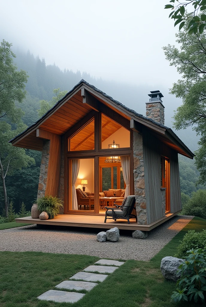 Hi, create me a plan for a 5x5 house with all the comforts 