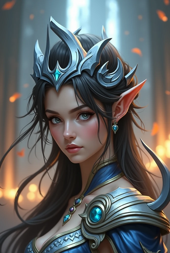 a close up of a woman in a silver and blue dress, chengwei pan on artstation, by Yang J, detailed fantasy art, stunning character art, fanart best artstation, epic exquisite character art, beautiful armor, extremely detailed artgerm, detailed digital anime art, artgerm on artstation pixiv, armor girl