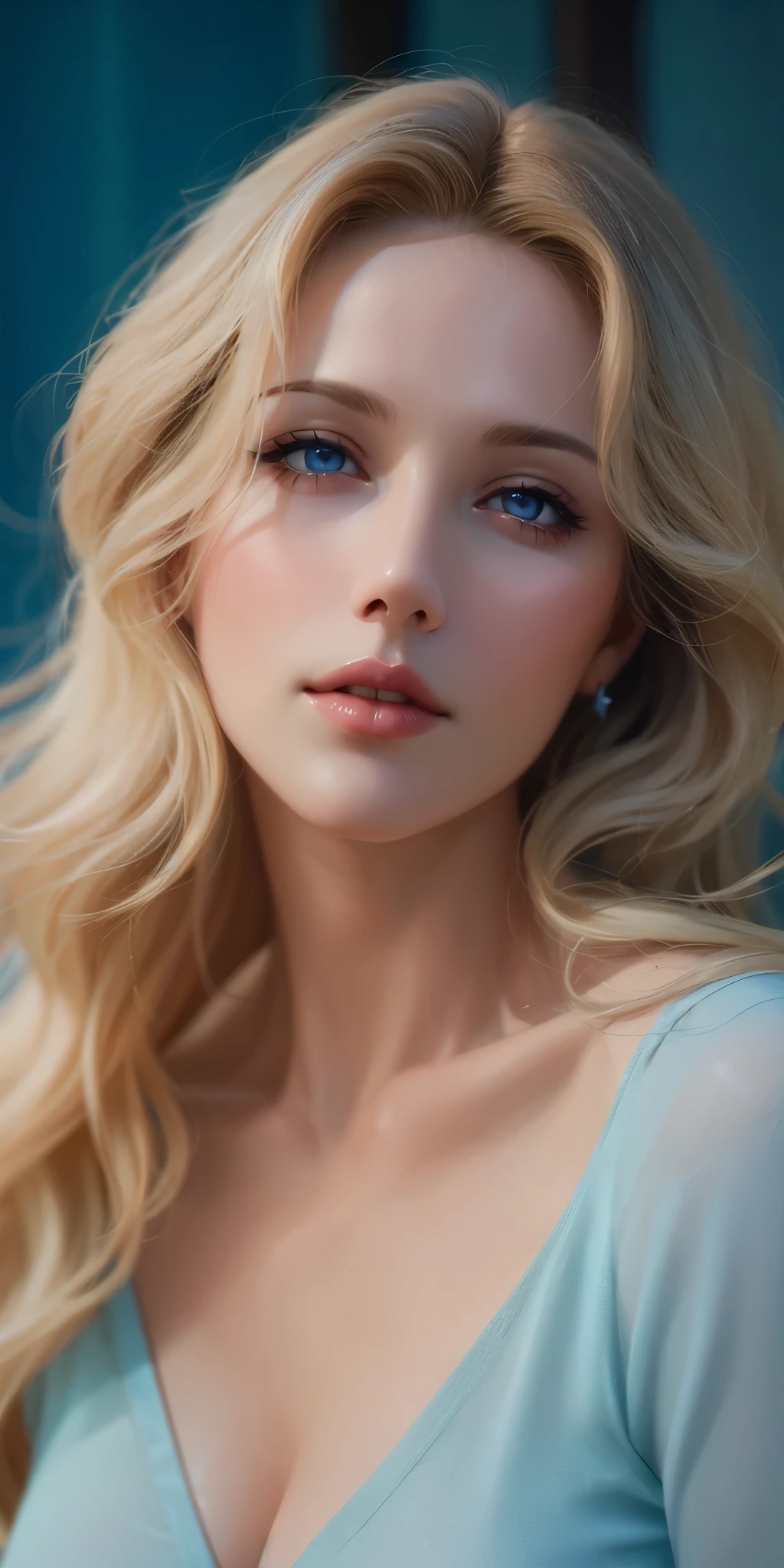 Elegant mature female, pale skin, blonde, home , big breast, soft light, 4k resolution, high quality, beautiful cg