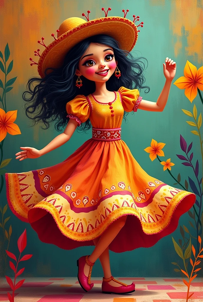 Lele doll Mexican drawing dancing
