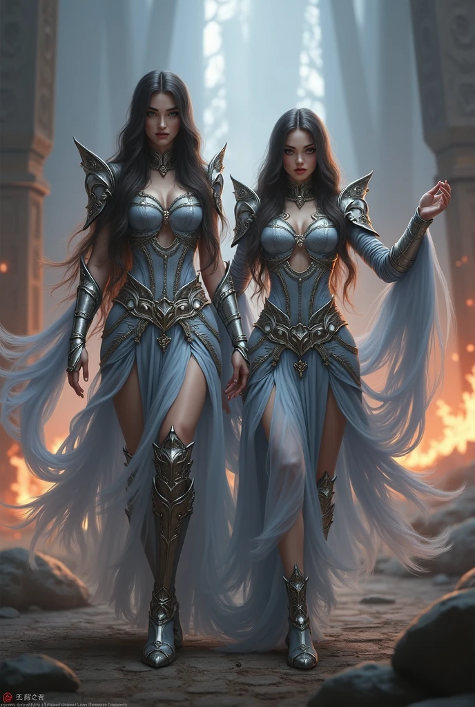 a close up of a woman in a silver and blue dress, chengwei pan on artstation, by Yang J, detailed fantasy art, stunning character art, fanart best artstation, epic exquisite character art, beautiful armor, extremely detailed artgerm, detailed digital anime art, artgerm on artstation pixiv, armor girl