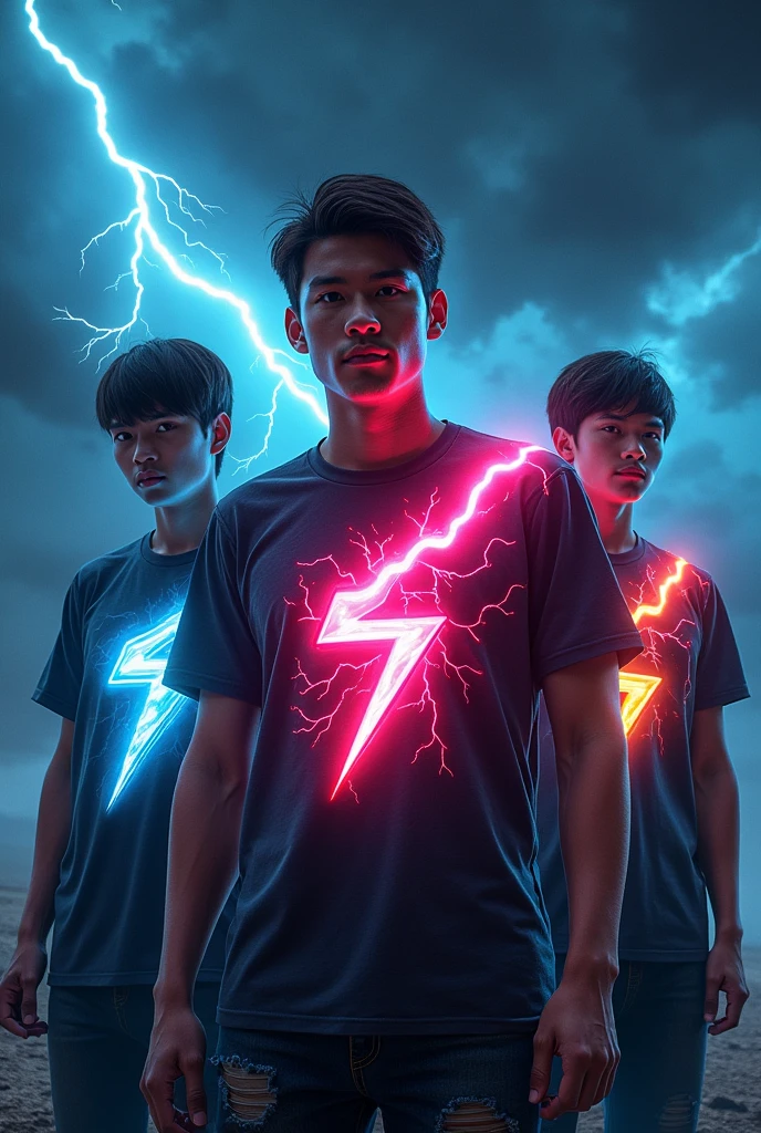 Shirts with lightning bolts