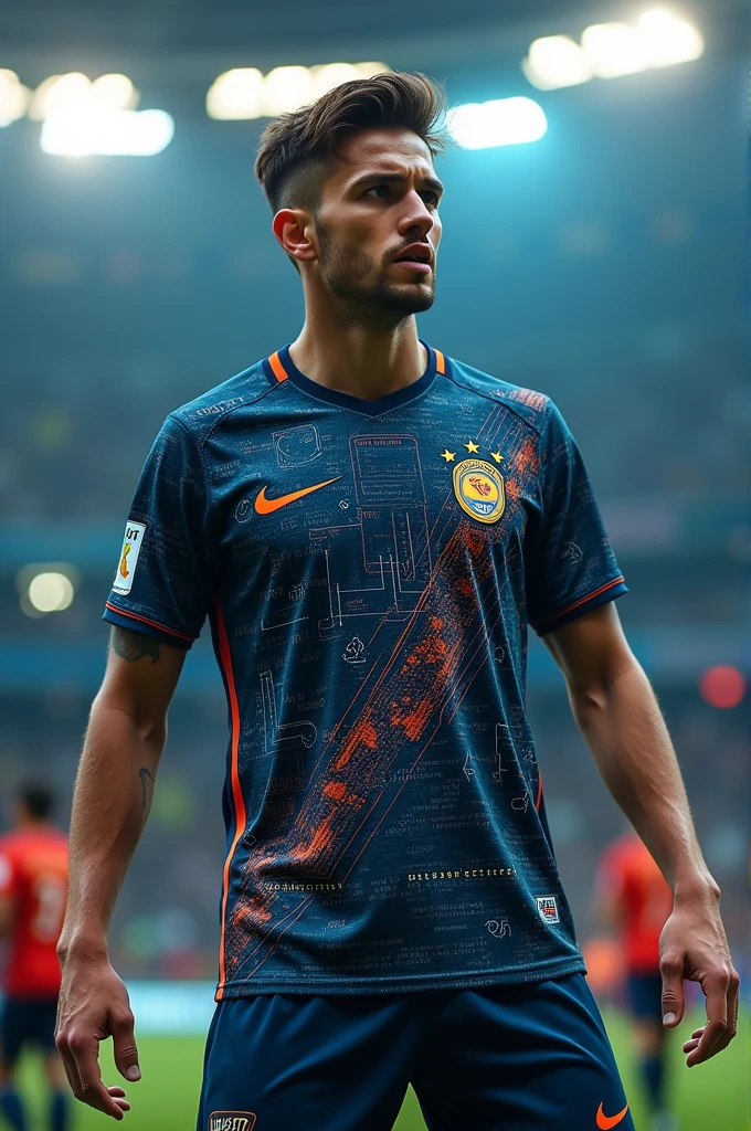 Create a football team shirt that has computer symbols 