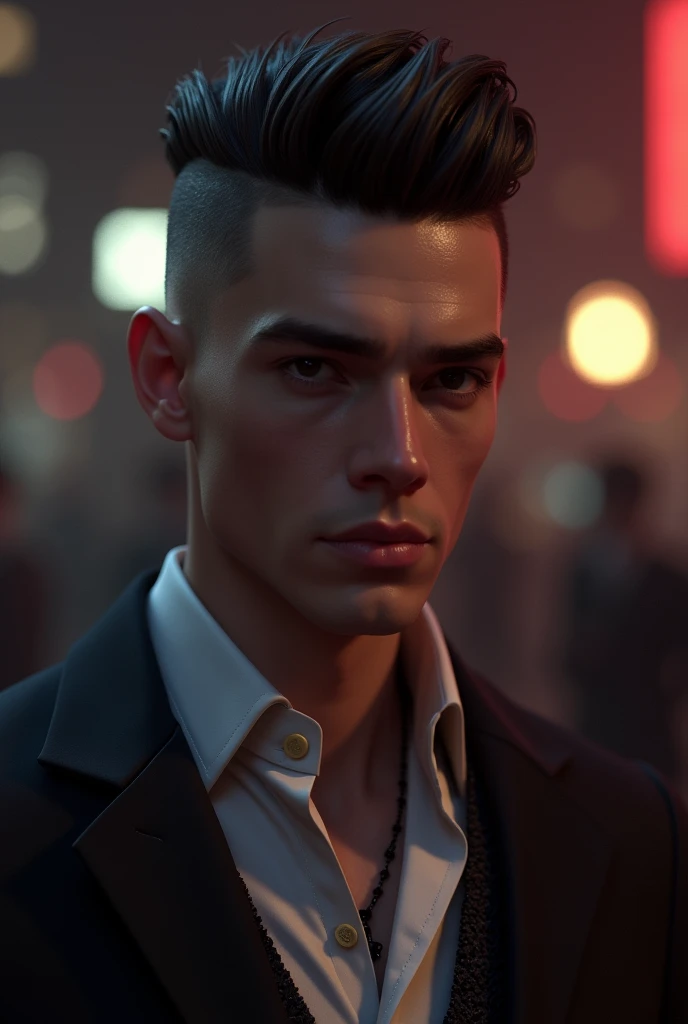 Mikey don, undercut slick back hair style