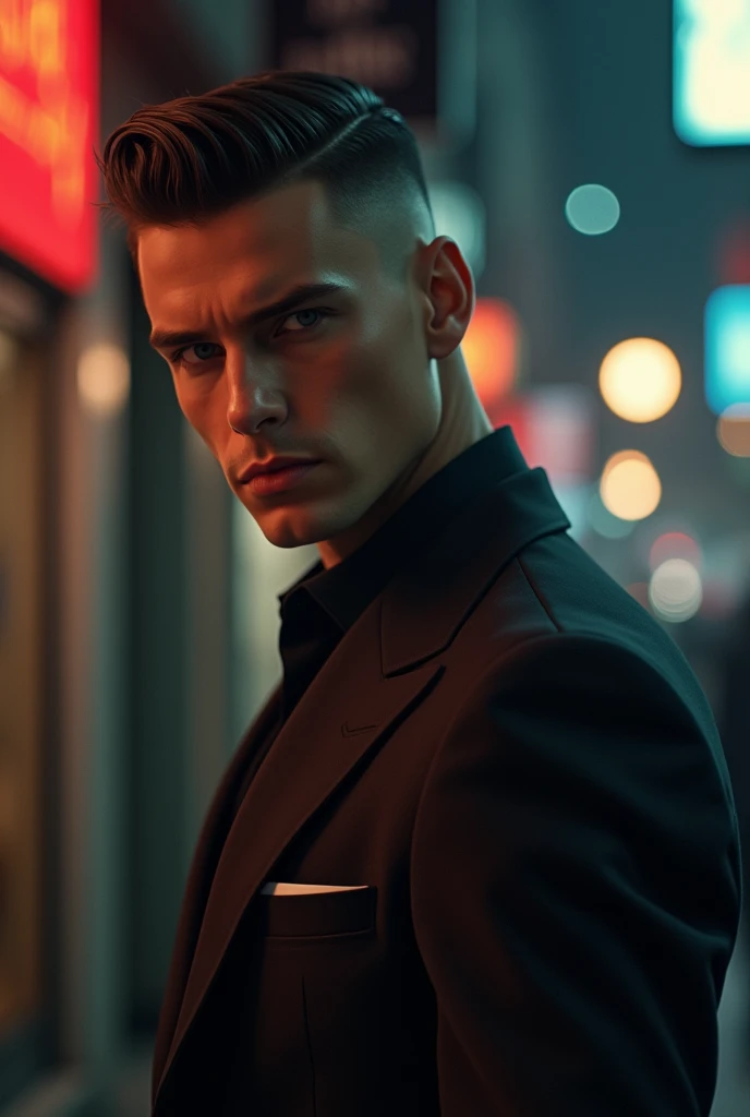 Mikey don, undercut slick back hair style