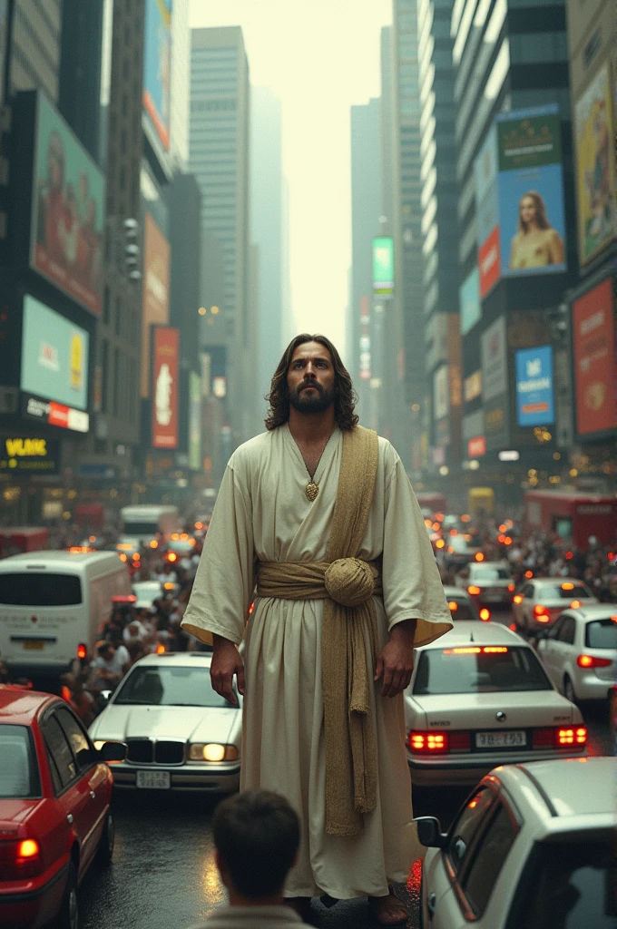 Jesus in traffic jam