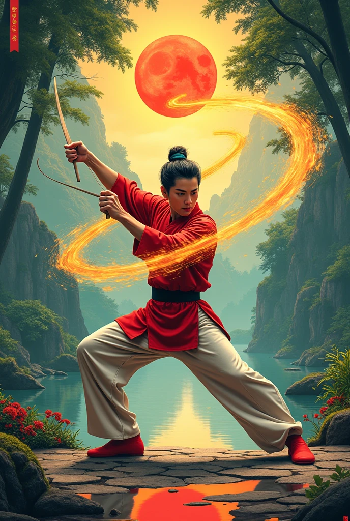 Create cool vovinam martial arts wallpaper without people