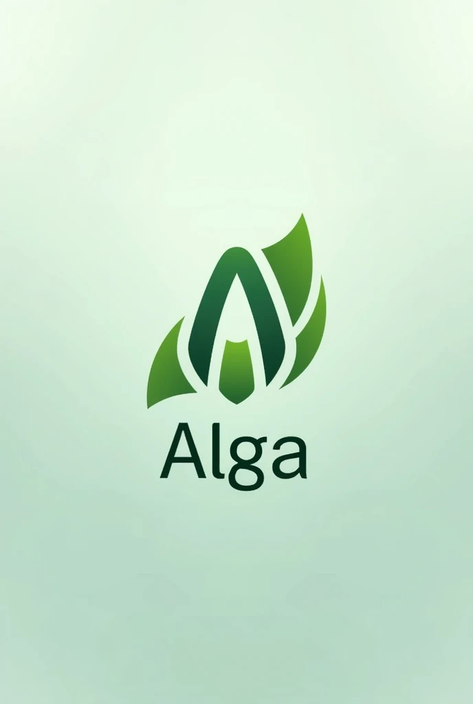 Make me a symbol logo, from the name alga and add the word "alga" Below it