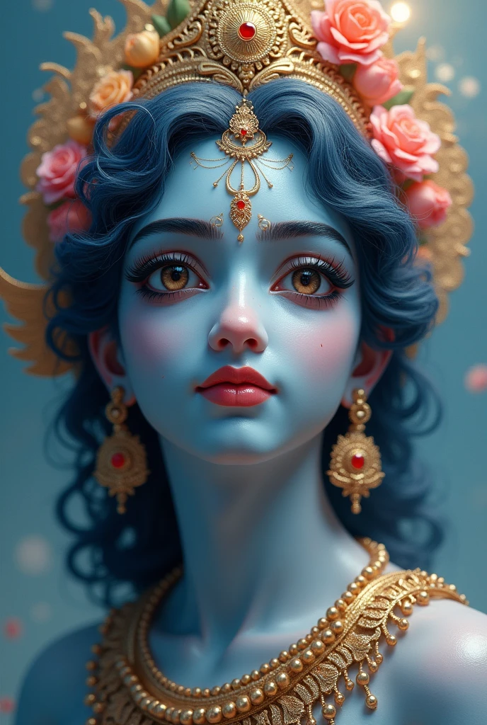 Hindu Lord Shree krishna with mind Power and Smile lovable face expression
