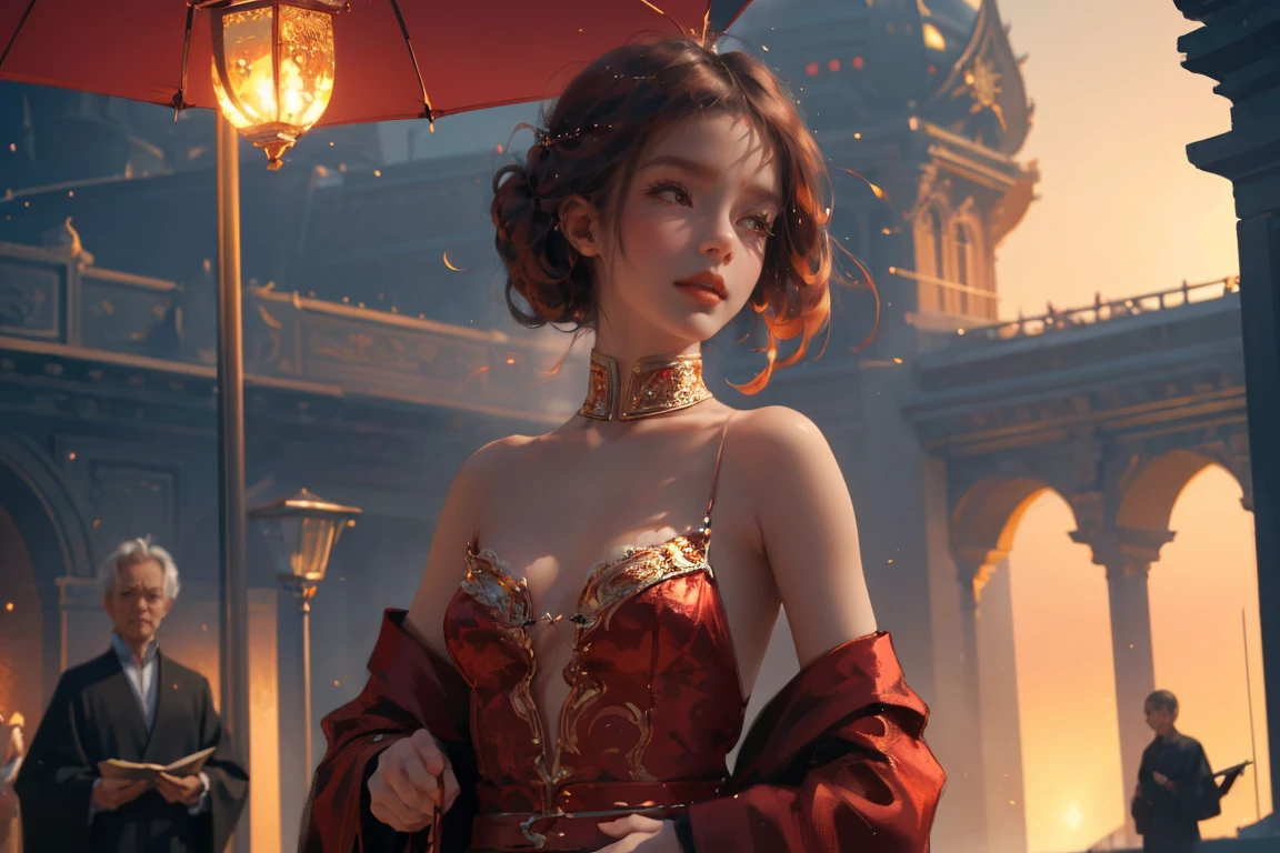 (practical, Photorealistic:1.37), (masterpiece, Highest quality:1.2), (Ultra-high resolution:1.2), (Original photo:1.2), (Clear focus:1.3), (Face Focus:1.2), (Highly detailed CG Unity 8k wallpaper:1.2), (Beautiful Skin: 1.2), (Pale skin:1.3), (Super sharp focus: 1.5), (Super sharp focus:1.5), (Beautiful and clean face:1.3), (非常にDetailed Background, Detailed Background:1.3), Bokeh, Depth of written boundary, rest, Image of a Very Cute and Beautiful Japanese Woman, , business suit, (2:1.1), smileの少女の肖像画, Full body image, from the front, Symmetrical Configuration, (Studio Lighting:1.3), (Cinema Lighting:1.3), (Rear window lighting is backlit:1.3), (surface light:1.3), Light Enveloping Her Entire Body, Looking straight at you, Persistence, Sexy model posing, rest, (Chestnut Half-Hair:1.2), Light green eyes, Beautiful Eyes, Princess Eyes, Mahogany Hair, A single hair, bangs, slim, Abdominal muscles, (Huge breasts;1.35), (Willow West:1.15), (Details of a beautiful girl:1.4), (Elegant and gorgeous deep red lace silk red wedding dress:1.3), (BaliOcean view背景:1.2), (smile, happiness:1.3), ((Perfect female body)), (Upper body image:1.3), Encircling the head, Perfect Dramatic, Volumetric lighting, Professional majestic oil painting, Glowing Skin, CT Anatomy, Perfect Proportions, 8.Five Really Small, Face Focus, Ultra practical Photo, Extremely clear images, Ultra-high definition images, Bali, Ocean view, nature, External, ((walking beach:1.2,evening,Sunset,夜空にたくさんのstarが美しく輝いている, 長時間露光されたstar空に、Many circular orbits are visible in the image.,無数のstarが輝き、Shining with a fantastic light. star々is bright and vivid)),