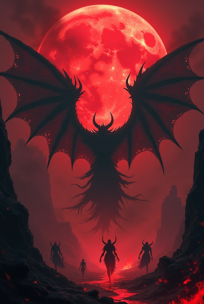 "Under the blood-red moon's eternal gaze, I call forth the abyss where shadows blaze, With wings of despair and flames untamed, Let the fallen rise as the crimson moon reigns. DOMAIN EXPANSION:- Crimson Abyss: Eclips
of the Fallen"